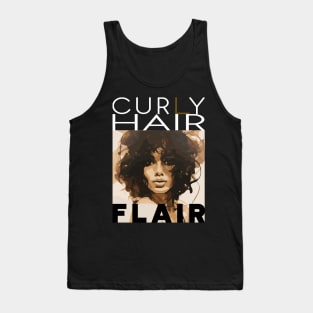 Curly hair flair style A - white text Tank Top
